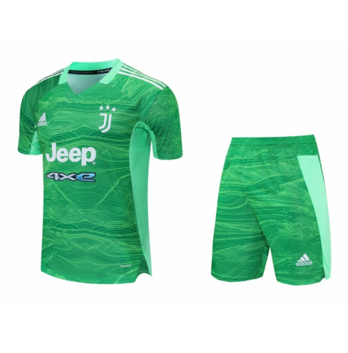 2021/22 Juventus Green Goalkeeper Soccer Kit Shirt with Shorts